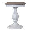 Magnolia Manor Round Accent Table in Antique White Base w/ Weathered Bark Tops image
