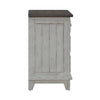 River Place 3 Drawer Nightstand with Charging Station in Riverstone White and Tobacco image