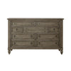 Americana Farmhouse 9 Drawer Dresser in Dusty Taupe and Black image