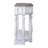 Magnolia Manor 56 Inch Hall Console Table in Antique White Base w/ Weathered Bark Tops image