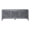 Marisol 65 Inch 3 Door Accent TV Stand in Weathered Honey and Soft Wash Gray image