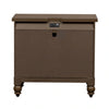 Americana Farmhouse 6 Drawer Bedside Chest in Dusty Taupe and Black image