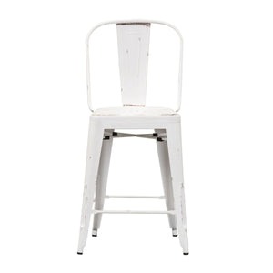 Liberty Furniture Vintage Series Bow Back Counter Chair in Antique White (Set of 2) image