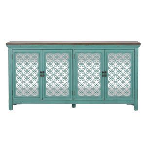 Liberty Furniture Kensington 4 Door Accent Cabinet in Turquoise image