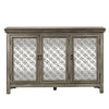 Liberty Furniture Westridge 3 Door Accent Cabinet in Wire Brushed Gray and White
