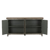 Liberty Furniture Westridge 4 Door Accent Cabinet in Wire Brushed Gray and White