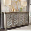 Liberty Furniture Westridge 4 Door Accent Cabinet in Wire Brushed Gray and White