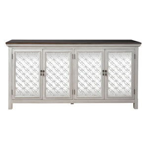Liberty Furniture Westridge 4 Door Accent Cabinet in Wire Brushed Gray and White image