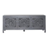 Marisol 65 Inch 3 Door Accent TV Stand in Weathered Honey and Soft Wash Gray
