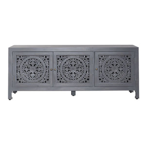 Liberty Furniture Marisol 65 Inch 3 Door Accent TV Stand in Weathered Honey and Soft Wash Gray image