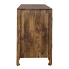 Marisol 74 Inch 4 Door Accent TV Stand in Weathered Honey and Soft Wash Gray