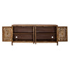 Liberty Furniture Marisol 74 Inch 4 Door Accent TV Stand in Weathered Honey and Soft Wash Gray