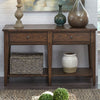 Liberty Furniture Lake House Sofa Table in Rustic Brown Oak