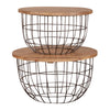 Liberty Furniture Akins Nesting Caged Accent Tables in Weathered Honey Finish w/ Pewter Base image