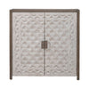 Chatfield Accent Console in Antique White with Tobacco Top EST SHIP TIME APPX 4 WEEKS