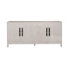 Kinsley 4 Door Accent Cabinet in Washed Taupe & Silver Champagne EST SHIP TIME APPX 4 WEEKS