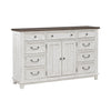 River Place 9 Drawer Dresser in Riverstone White and Tobacco image