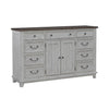 River Place 9 Drawer Dresser in Riverstone White and Tobacco