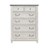 River Place 6 Drawer Chest in Riverstone White and Tobacco image