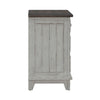 River Place 3 Drawer Nightstand with Charging Station in Riverstone White and Tobacco