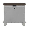 River Place 3 Drawer Nightstand with Charging Station in Riverstone White and Tobacco