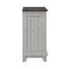 River Place Bedside Chest with Charging Station in Riverstone White and Tobacco