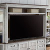 Liberty Furniture River Place Entertainment Center with Piers in Riverstone White/ Tobacco
