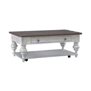 Liberty Furniture River Place Cocktail Table in Riverstone White & Tobacco image