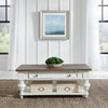 Liberty Furniture River Place Cocktail Table in Riverstone White & Tobacco