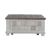 Liberty Furniture River Place Lift Top Storage Cocktail Table in Riverstone White & Tobacco
