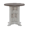 Liberty Furniture River Place Round Chairside Table in Riverstone White & Tobacco
