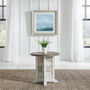 Liberty Furniture River Place Round Chairside Table in Riverstone White & Tobacco