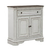 Magnolia Manor Accent Cabinet in Antique White & Weathered Bark EST SHIP TIME APPX 4 WEEKS image