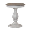 Magnolia Manor Round Accent Table in Antique White Base w/ Weathered Bark Tops image