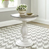 Liberty Furniture Magnolia Manor Round Accent Table in Antique White Base w/ Weathered Bark Tops