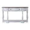 Magnolia Manor 56 Inch Hall Console Table in Antique White Base w/ Weathered Bark Tops