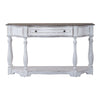 Liberty Furniture Magnolia Manor 56 Inch Hall Console Table in Antique White Base w/ Weathered Bark Tops image