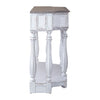 Magnolia Manor 56 Inch Hall Console Table in Antique White Base w/ Weathered Bark Tops