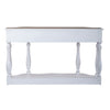 Magnolia Manor 56 Inch Hall Console Table in Antique White Base w/ Weathered Bark Tops