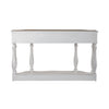 Magnolia Manor 56 Inch Hall Console Table in Antique White Base w/ Weathered Bark Tops image