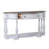 Liberty Furniture Magnolia Manor 56 Inch Hall Console Table in Antique White Base w/ Weathered Bark Tops