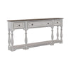 Magnolia Manor 72 Inch Hall Console Table in Antique White Base w/ Weathered Bark Tops image