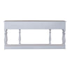 Magnolia Manor 72 Inch Hall Console Table in Antique White Base w/ Weathered Bark Tops
