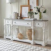 Magnolia Manor 72 Inch Hall Console Table in Antique White Base w/ Weathered Bark Tops image