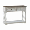 Magnolia Manor Hall Console in Antique White & Weathered Bark EST SHIP TIME APPX 4 WEEKS image