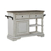 Magnolia Manor Bar Cart in Antique White & Weathered Bark EST SHIP TIME APPX 4 WEEKS image
