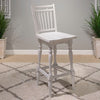 Liberty Furniture Magnolia Manor Spindle Back Swivel Bar Stool (Set of 2) in Antique White & Weathered Bark image