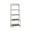 Magnolia Manor Leaning Pier Bookcase in Antique White & Weathered Bark