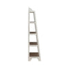 Magnolia Manor Leaning Pier Bookcase in Antique White & Weathered Bark