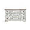 Magnolia Manor Leg 9 Drawer Dresser in Antique White image